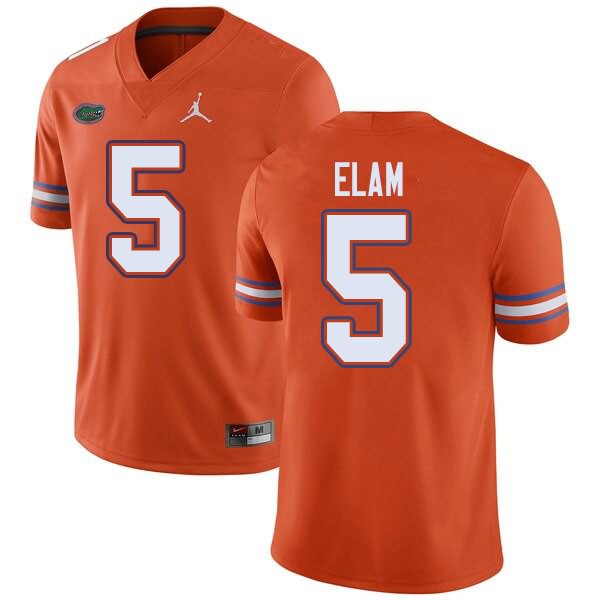 NCAA Florida Gators Kaiir Elam Men's #5 Jordan Brand Orange Stitched Authentic College Football Jersey BBE6764TF